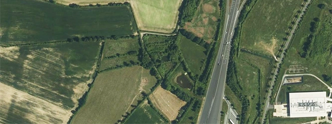 vue aérienne de BEAULIEU pour études environnementales pour projet d'extension